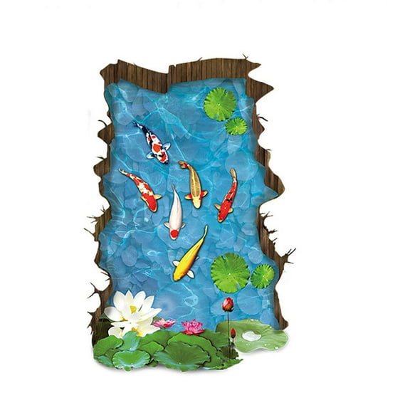 Eolstice Watercourse Pattern Removable Wall Decal, Self-Adhesive Vinyl Nature Mural, Re-Positionable Living Room Art for Renters