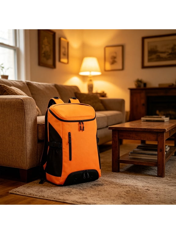 Waterproof Gym Backpack, Large Capacity Sports Travel Bag, Lightweight Fitness Pack With Shoe Compartment And Laptop Sleeve For Men Women Workout Commute,Orange