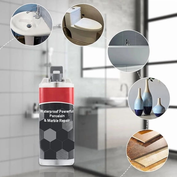 Eolstice Waterproof Powerful Porcelain Repair, Bathtub Sink Tile Repair Kit, Crack Filler for Home, Bathroom, Quick Fix