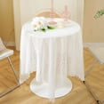 thumbnail image 1 of Eolstice White Lace Tablecloth, Embroidered Sheer Round Table Cover, Hollowed-out Table Decor, for Home, Restaurants, Cafes, Daily Use, Party, Elegant Dining(C), 1 of 6