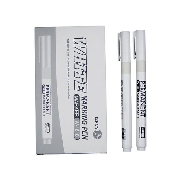 Eolstice White Paint Marker Pen Permanent Waterproof Ink, Quick-Drying Industrial Art Supply, Tire Lettering Project Labeling Tool With Chisel Tip 26ml Capacity