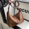 thumbnail image 1 of Eolstice Womens Singles Shoulder Bag, Casual Tote Handbag, Foldable Vegan Leather Bag For Work And Travel, Lightweight Everyday Purse, Stylish Crossbody Bag(Brown), 1 of 7