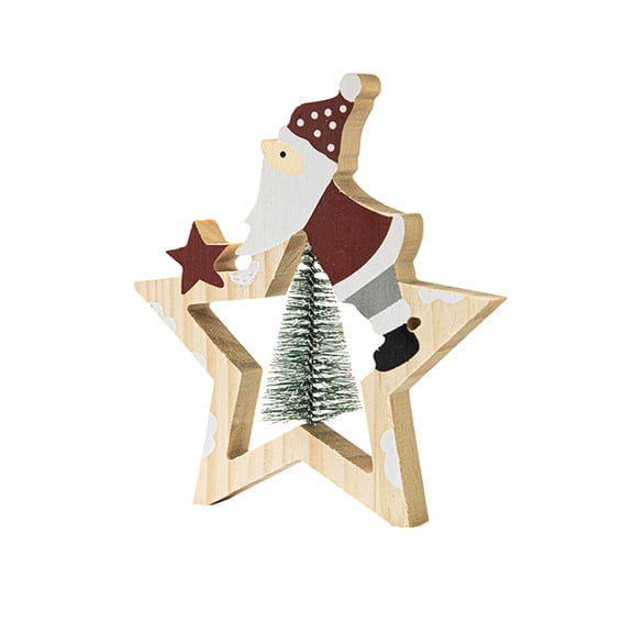 Eolstice Wooden Log Ornaments Natural Finish Decor Pieces Rustic Christmas Tree Accents Cabin-Style Mantle Decor Holiday Gift Set