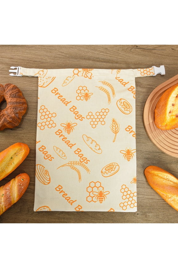 Zipper Beeswax Bread Bag, Reusable Food Storage Bag, Double Layer Beeswax Wrap Bag, With Buckle Fresh Keeping Bag, For Bread, Fruit, Vegetables, Snacks(C)