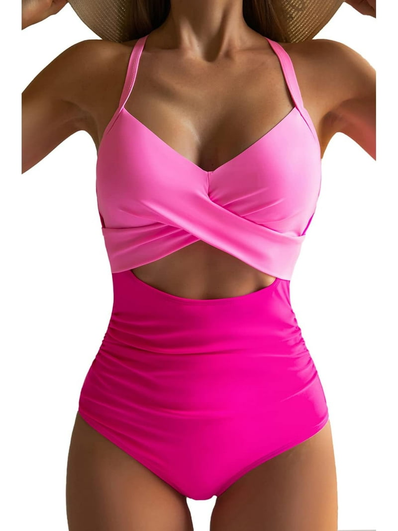 Women's One Piece Swimsuits Tummy Control Cutout High
