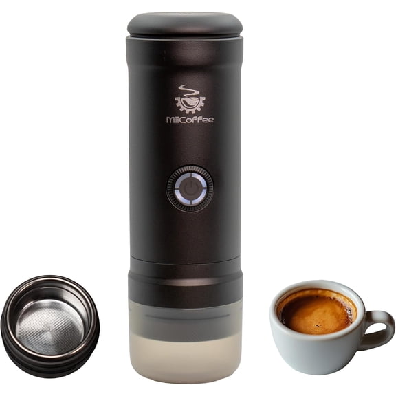 Eon Portable Espresso Machine Travel Coffee Maker with Self-Heating and USB-C Charging Grey
