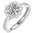 thumbnail image 1 of Eoncocoon  Ice Style 1 Carat  Moissanite Ring - Diamond-Cut Snowflake Engagement Ring for Her, 925 Sterling Silver 18K Platinum Plated,size Adjustable, 1 of 8