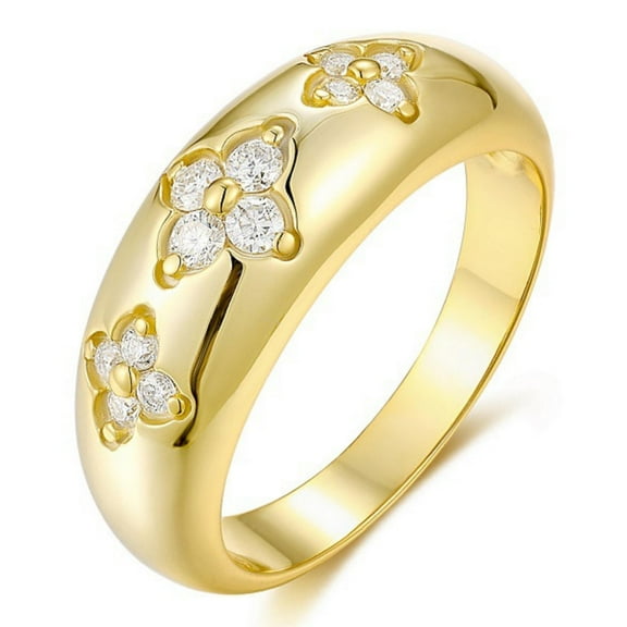 Eoncocoon Versatile Moissanite Engagement Ring for Her - 925 Sterling Silver 18K Gold Plated Everyday Wedding Band, US Size 7