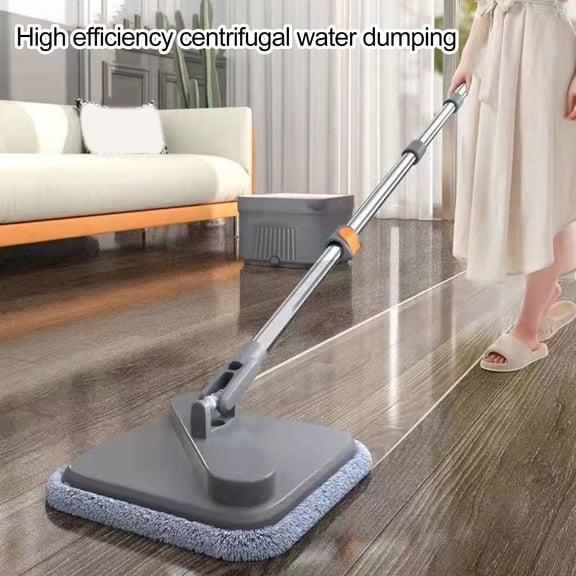 Eonox 360 Degree Spin Mop with Self-Wash Bucket, Dual Water Separation, Adjustable Handle, Wet & Dry Microfiber Mop for Floor Cleaning
