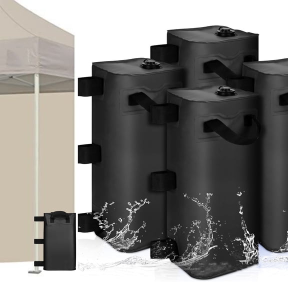 Eonox 4Pcs 10L Canopy Weight Bags, Heavy Duty Water-Filled Weights for Pop Up Tents, Waterproof PVC Windproof Leg Weights for Canopy, Sun Shelter, Gazebo, Patio Umbrella Stabilizer