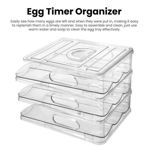 Eonox Automatic Rolling Egg Organizer,  BPA-Free Stackable Egg Storage Container with Non-Slip Design, Transparent Lid, Fridge Organizer