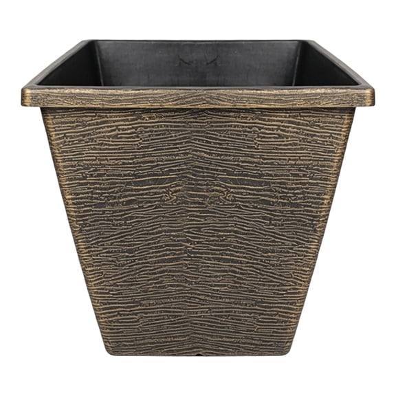 Eonox Square Resin Planter, 10 Inch Large Plant Pot with Drainage Hole, Modern Decorative Garden Pot with Saucer for Indoor Outdoor Plants, Flowers, Herbs