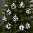 thumbnail image 1 of Eoozwa 1 Packs 12PCS Black Soft Macaron Christmas Ornament Balls Shatterproof Plastic Hanging Tree Decor for Holiday Party Home Office Festive Decorations, 1 of 6