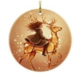 thumbnail image 1 of Eoozwa 1 Packs Courage Themed Christmas Ornament, Inspirational Reindeer Pendant Handcrafted Glass Ball Decoration for Holiday Tree Decor Unique Gift for Family Festive Home Accent, 1 of 6