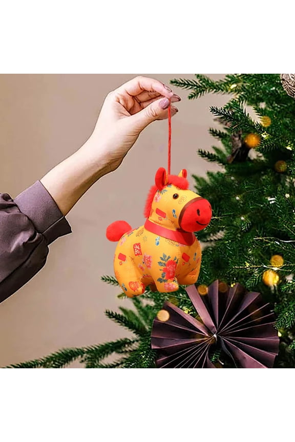 1 Packs Cute Horse Keychain for Bag Floral Design Good Luck Charm New Year Gift Decor Zodiac Animal Pendant for Women Accessories