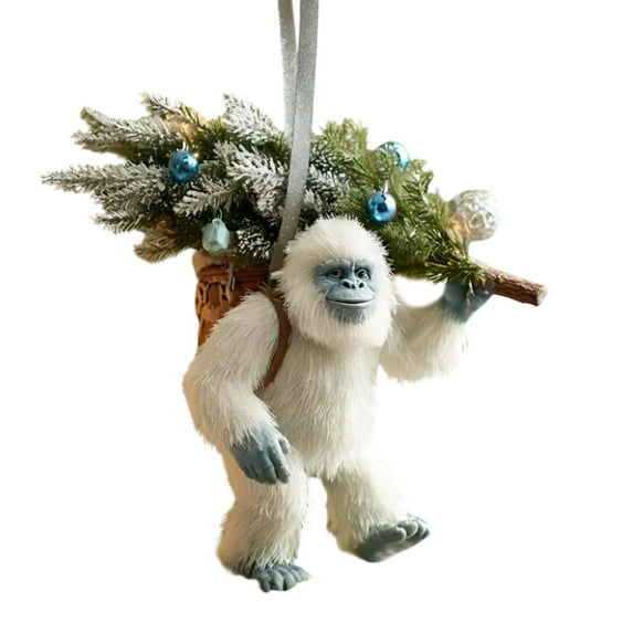 Eoozwa 1 Packs Funny Sasquatch Christmas Ornament with Festive Forest Design, Durable Shatterproof Material for Holiday Tree Decor, Unique Wildlife Collectible Gift for Cryptid Enthusiasts