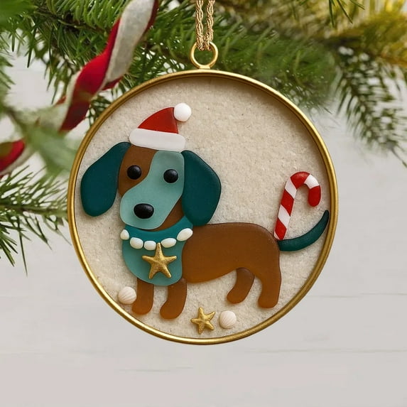 Personalised Little Dog Ceramic Christmas Ornament
