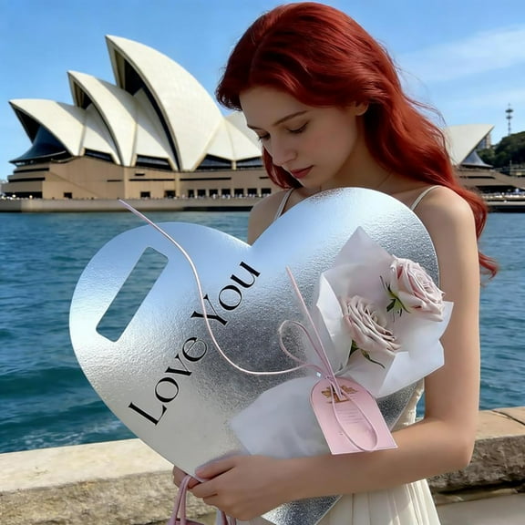 Eoozwa 1 Packs Heart Shaped Greeting Card with Envelope Romantic Love Note Card for Valentine's Day Wedding, Anniversary Bulk Blank Cards for Flower Bouquet Gift Packaging Portable Message Card