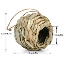 Eoozwa 1 Packs Hummingbird Nesting Hou Outdoor Hanging Rattan Cage Bird Feeder Garden Decoration for Wild Birds Natural Habitat Shelter