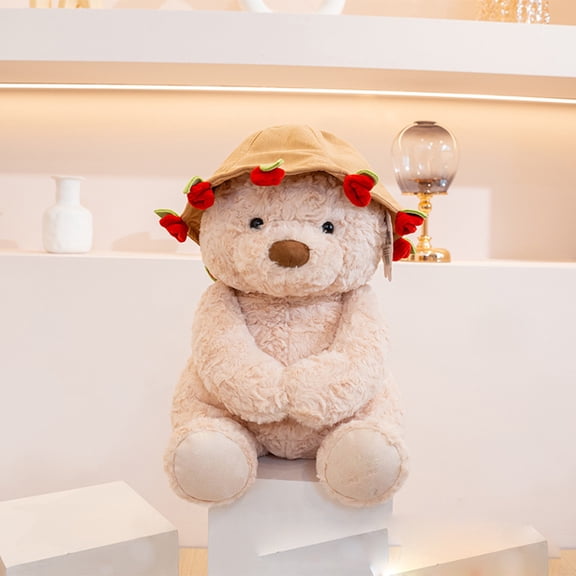 Eoozwa 1 Packs Valentine's Bear with Red Rose Plush Toy Gift for Her Anniversary Proposal Surprise Soft Stuffed Animal Long Distance Relationship Comfort Gift for Girlfriend Wife