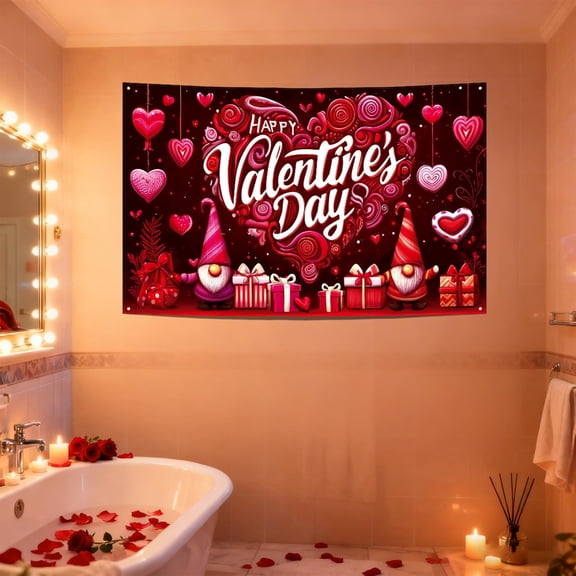 Eoozwa 1 Packs Valentine's Day Tapestry Romantic Wall Hanging Decor for Bedroom Living Room Dorm Large Soft Polyester Fabric Home Decor Gift