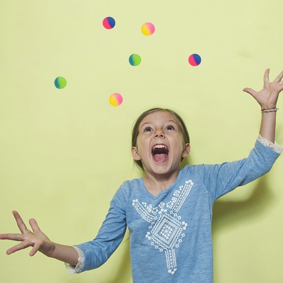 Eoozwa 100 Piece Double Color Bouncy Ball Set for Floating Frosted High Bounce Outdoor Play Party Favor Goodie Bag Filler Prize