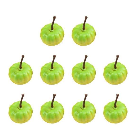 Eoozwa 10PCS Artificial Mini Fake Pumpkins, Plastic Pumpkins with Fall Leaves,Carvable DIY Small Craft Pumpkins Decor for Thanksgiving Halloween Home Fall Porch Table Decor