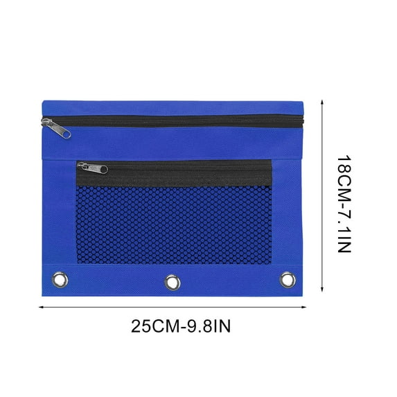 Eoozwa 10PCS Zipper Pouch for 3 Ring Binder - Binder Storage Pouch with Clear Window Assorted Colors Smooth Zipper Large Capacity with 3 Reinforced Grommets for Office