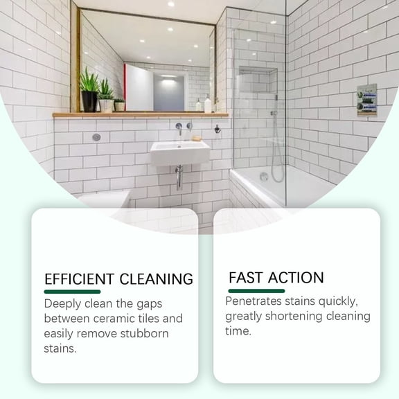 Eoozwa 120ml Household Tile Cleaner Spray, Multi-Surface Stain Remover for Ceramic Tile Countertop Floor Wall, Fast-Acting Rinse-Free Brightening Home Environmental Cleaning Agent