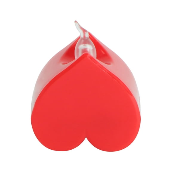 Eoozwa 12PCS Romantic LED Electronic Candle Heart Shaped Red for Valentines Day Wedding Dinner Decor Safe Flameless Battery Operated Set