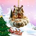 thumbnail image 1 of Eoozwa 2 Packs Christmas House Ornament Miniature Winter Village Hanging Decorations Acrylic Glittering Holiday Home Accents for Xmas Tree Party Festival Gift Decor, 1 of 5