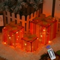 thumbnail image 1 of Eoozwa 2 Packs Christmas Set of 3 LED Gift Box Light Up Presents Box Remote Control Outdoor Elevated Christmas Box Gift Decoration for Indoor Outdoor Terrace Yard Holiday, 1 of 9