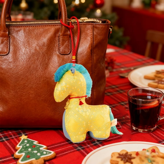 Eoozwa 2 Packs Cute Cartoon Horse Plush Toy Soft Stuffed Animal Doll Home Desk Decor Gift for Festival Party Christmas Year of the Horse