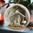thumbnail image 1 of Eoozwa 2 Packs Nativity Scene Ornament 8cm Round Acrylic Hanging Decor with Religious Christmas Theme for Tree Window Wall Decoration Holiday Home Church Nativity, 1 of 5