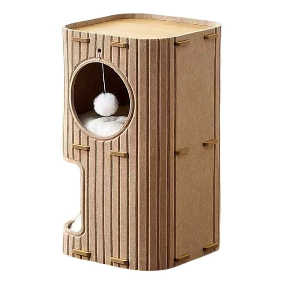 Eoozwa 2-Storey Cat House for Indoor Cats, Separate Into 2 Large Cat Bed Cave, Foldable Indoor Cat House, Cat Cube for Multiple Cats Kitten
