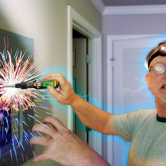 Eoozwa 2-in-1 Digital Voltage Tester Pen - Non Contact & Live Wire Detector with LCD Display, Continuity Test & Audible Alarm for Electricians & DIY Home Use