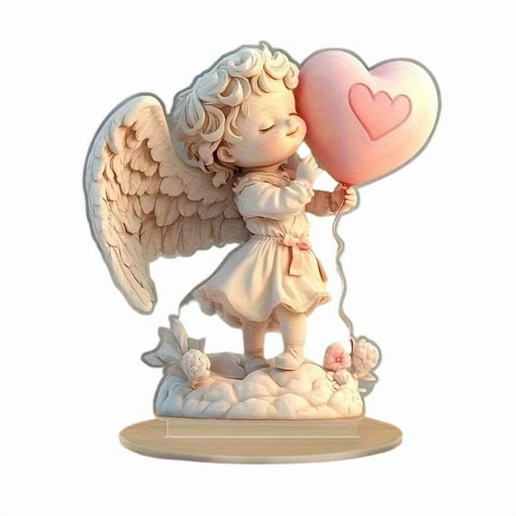 Eoozwa 2D Bohemian Desktop Acrylic Art Ornament Romantic Office Decor for Valentines Day Gift Home Shelf Modern Flat Decoration