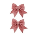 thumbnail image 1 of Eoozwa 2PCS Christmas Tree Decoration Pearl Bow Hanging Ornament Christmas Bows Christmas Decorative Bows for Wreath Garland Xmas Tree Topper, 5.9 x 5.5 in, 1 of 6