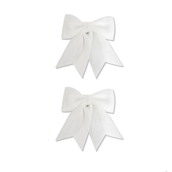 Eoozwa 2PCS Christmas Tree Decoration Pearl Bow Hanging Ornament Christmas Bows Christmas Decorative Bows for Wreath Garland Xmas Tree Topper, 5.9 x 5.5 in