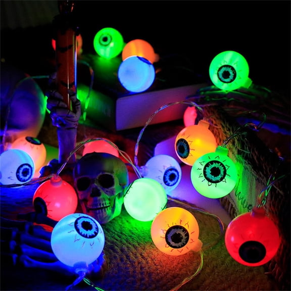 Eoozwa 3 Packs 20 LED Eyeballs Halloween String Lights for Outdoor Indoor Decor Flickering Lighting for Yard Home Party Spooky Creepy Decorations