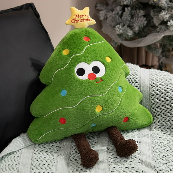 Eoozwa 3 Packs Christmas Tree Plush Pillow Soft Festive Holiday Decor Cushion for Home Sofa Bedroom Cozy Seasonal Gift