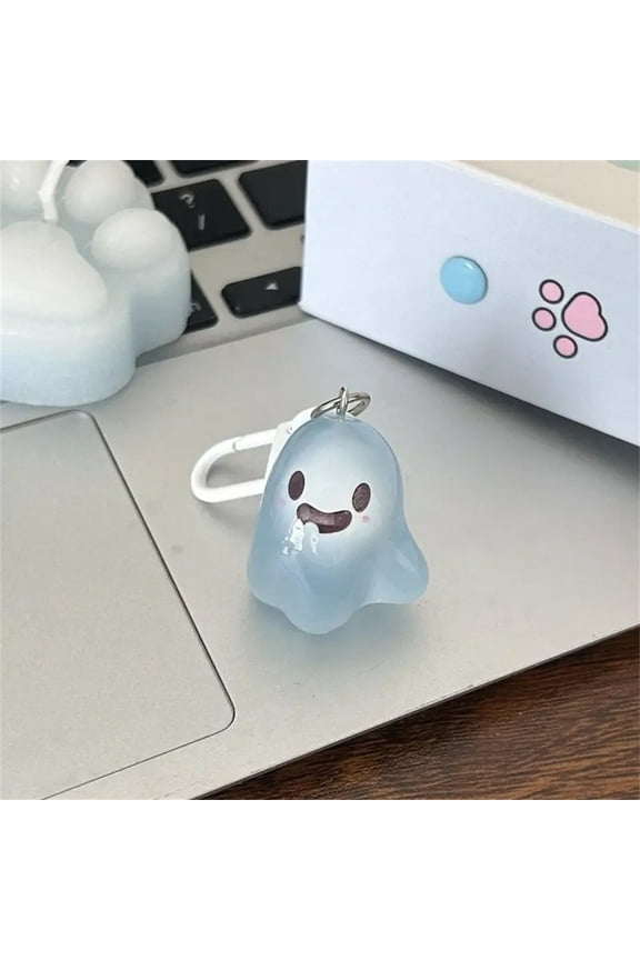3 Packs Glow in The Dark Ghost Keychain Cute Glowing Halloween Party Favors Accessories for Pur Backpack Decorations Spooky Gift