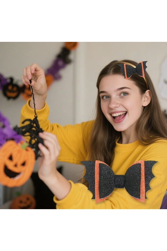 3 Packs Halloween Decor Hair Bow Clips Hairpins for Women Glitter Spiderss Web Hairpins Cosplay Hairstyle Accessories Hairpins for Party and Dance Cosplay Holiday Headdress