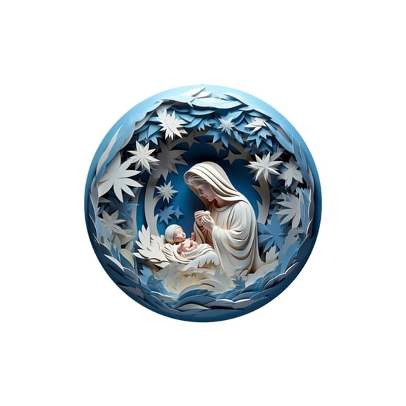 Eoozwa 3 Packs Nativity Scene Ornament Lightweight Hanging Decor for Christmas Tree Home Party Nativity Scene Christmas Ornaments Religious Holiday Decorations