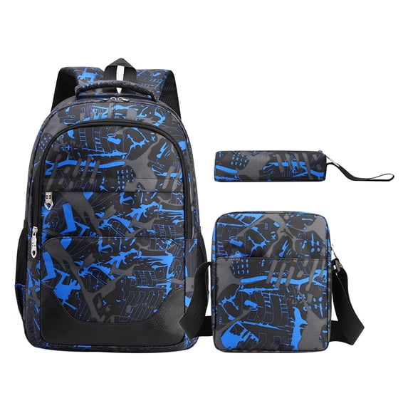 Eoozwa 3 Piece Large Capacity Backpack Set Outdoor Travel Daypack with Detachable Shoulder Bag and Pencil Case, Water Resistant Polyester Fabric, Comfortable Multi Pocket Organizer