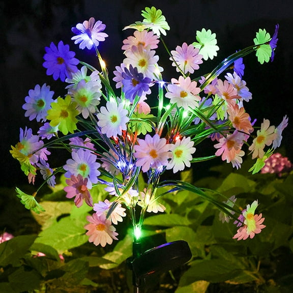 Eoozwa 31.5 Inch Solar Flower Garden Light, 600mAh LED Simulation Flower Stake with Auto On/Off & IP65, for Pathway Patio, Mother's Day Gift