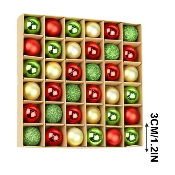 Eoozwa 36Pcs Christmas Ornaments 1.18" Shatterproof Multicolor Painted Special Shaped Bulbs Pendants Hanging Balls for Christmas Tree Xmas New Year Party Decorations