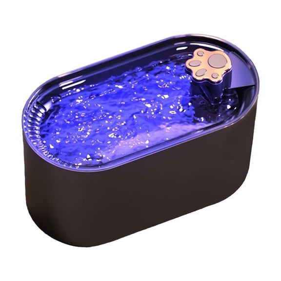 Eoozwa 3L Pet Water Fountain with Filter and LED Light Quiet Pump for Cats Small Dogs Auto Shut Off USB Powered Hydration Dispenser