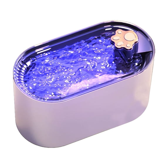Eoozwa 3L Pet Water Fountain with Filter and LED Light Quiet Pump for Cats Small Dogs Auto Shut Off USB Powered Hydration Dispenser