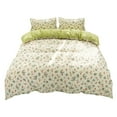 thumbnail image 1 of Eoozwa 4 Piece Green Floral Comforter Set, Cute Watercolour Botanical Comforter Bedding Set, Bed in a Bag Queen, Soft Microfiber Complete Bedding Set with Sheets for All Season, 1 of 7